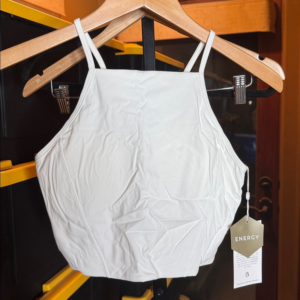 NWT Buffbunny Ivy Crop Sports Bra White Energy Fabric Size Medium Lattice Back - Picture 6 of 13